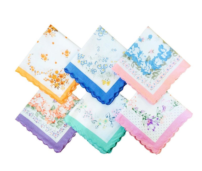 CoCoUSM Womens Vintage Floral Print Cotton handkerchiefs Bulk 10 PCS - Image 4